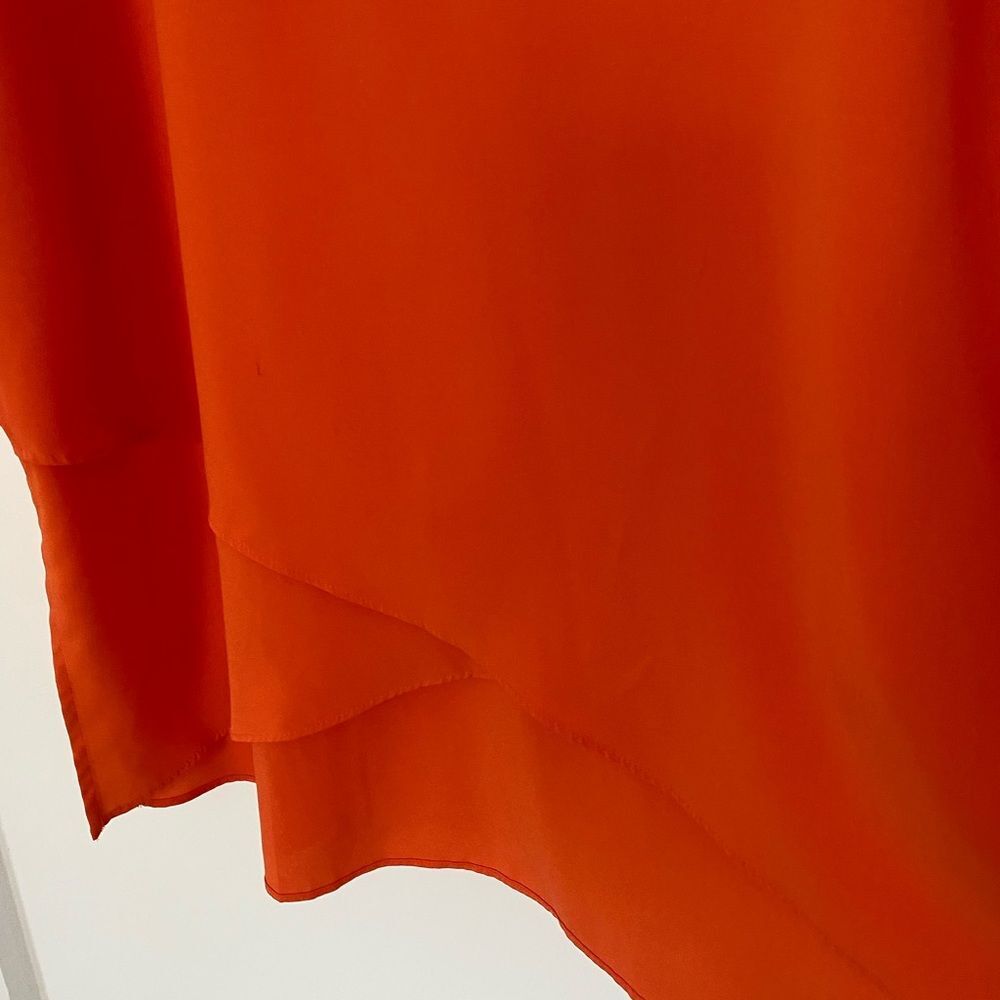 Susan Graver Solid Orange Long Tunic Sz 14 - Picture 6 of 7
